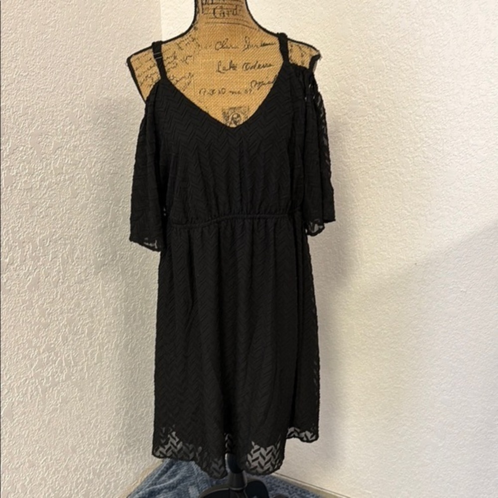 Torrid Black Cold Shoulder Midi Dress